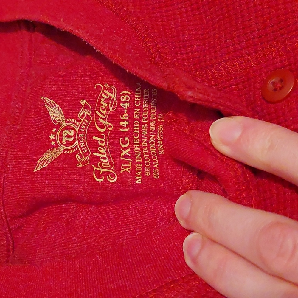 Faded Glory Waffle Henley - Picture 2 of 5